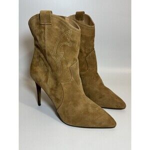 EXPRESS  Ankle Bootie Womens Size 10 Brown Stiletto Heel Suede Western